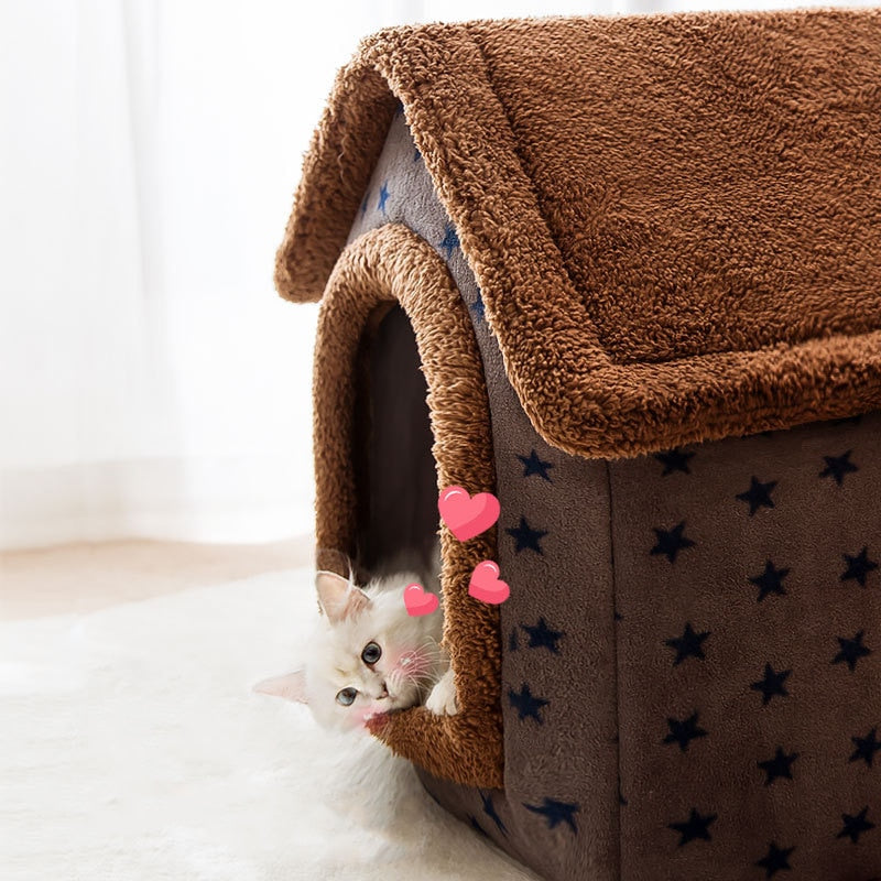 Cozy Winter Cat House