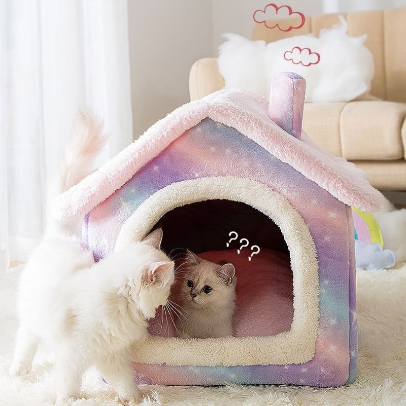 Cozy Winter Cat House