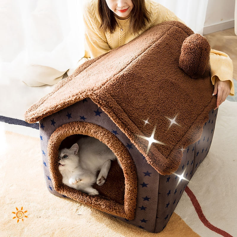 Cozy Winter Cat House