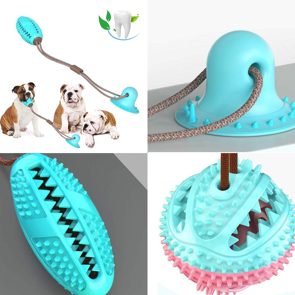 Pet Dog Toys Silicon Suction Cup Tug dog toy Dogs Push Ball Toy Pet Tooth Cleaning Dog Toothbrush for Puppy large Dog Biting Toy